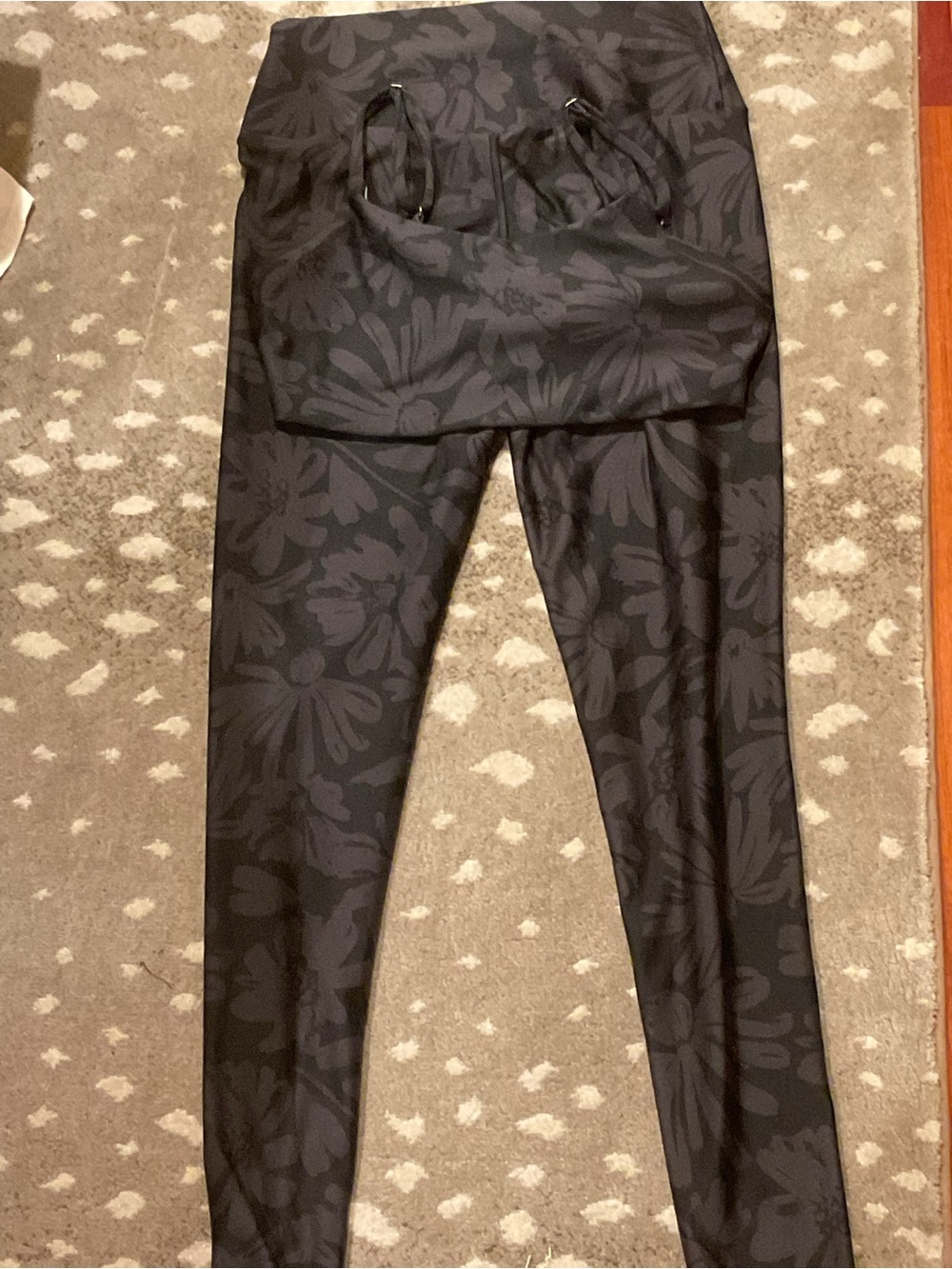 Maaji Black Floral-Print Workout Set (Sports Bra and Leggings)